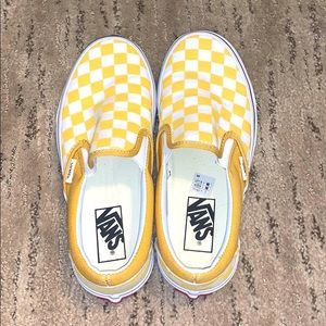 Yellow checkered Vans